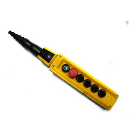 Springer Controls Co T.E.R., F70EY12040000001 MIKE Pendant, 6 Button, Yellow, 1-Speed Buttons F70EY12040000001